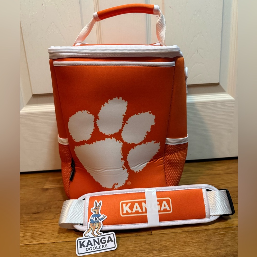 Orange Insulated Lunch Cooler with White Paw Logo